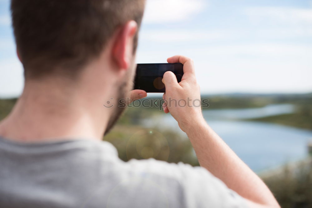 Similar – Image, Stock Photo Father and son standing on the road at the day time.