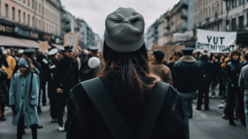 Similar – Image, Stock Photo Woman with camera sightseeing