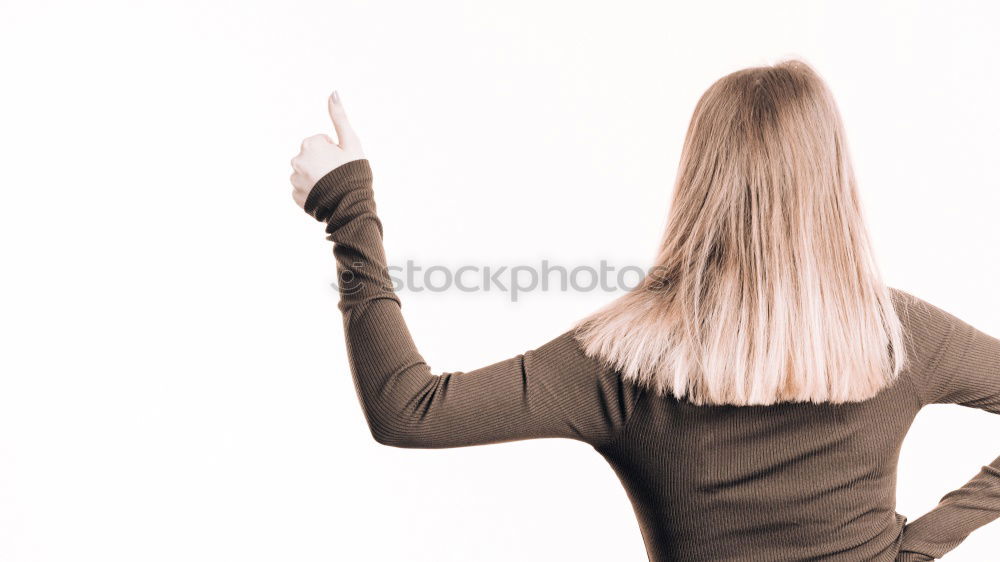 Similar – Image, Stock Photo side portrait of beautiful slender redhead woman with curls and freckles