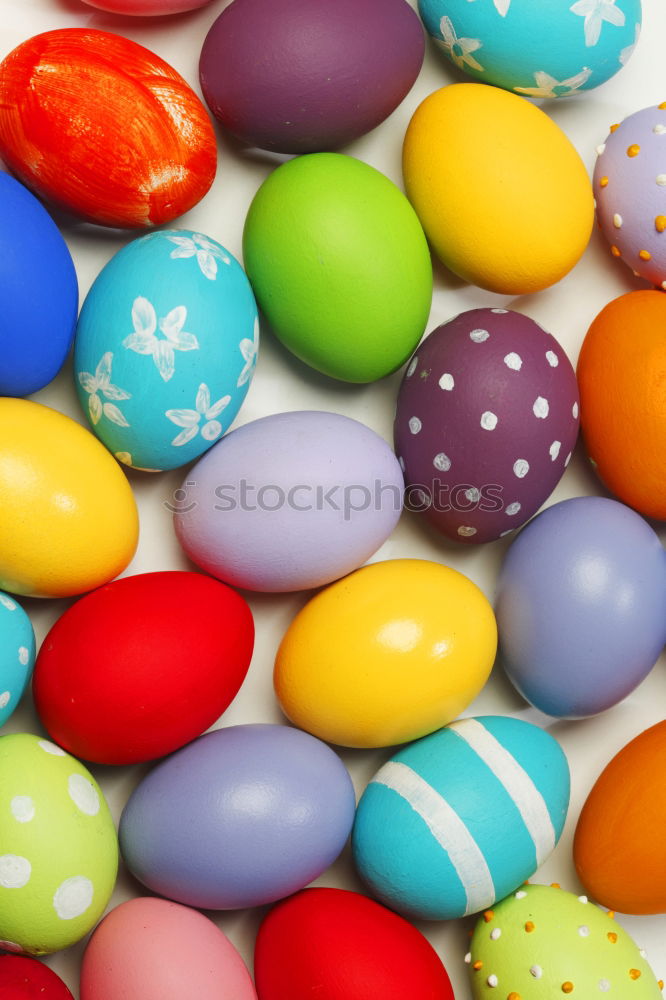 Similar – Image, Stock Photo Colourful Easter eggs in a box