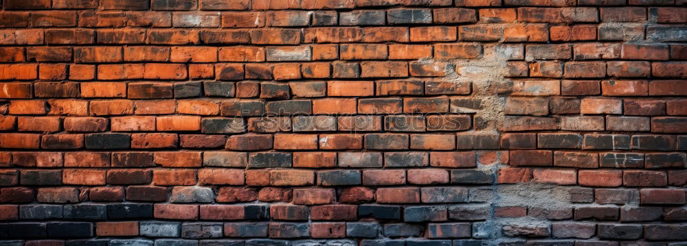 Similar – Abgefallener Putz an Backsteinwand. Verwitterte  Wand aus Backstein, Naturstein und marodem Putz. Sanierungsbedürftig