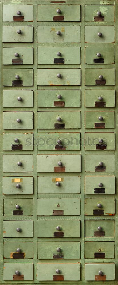 Similar – Image, Stock Photo Old wooden cabinet with many drawers for small parts in the warehouse of a former factory building in the district of Margaretenhütte in Giessen on the Lahn River in Hesse, Germany