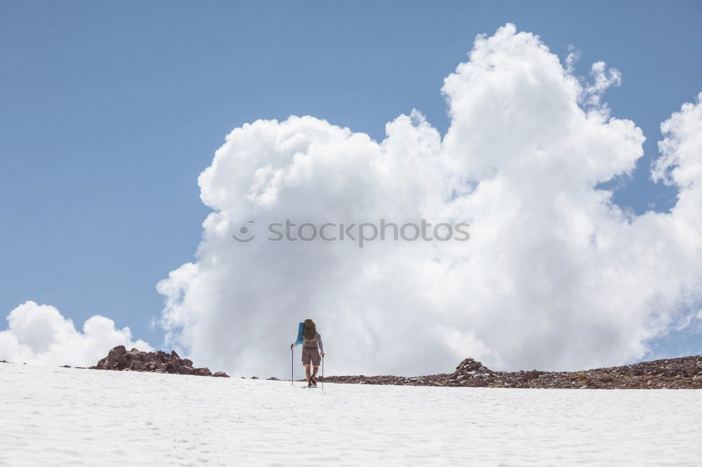 Similar – Image, Stock Photo Man with backpack walking in tropical desert