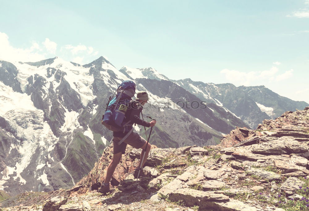 Similar – Image, Stock Photo Young woman hiking