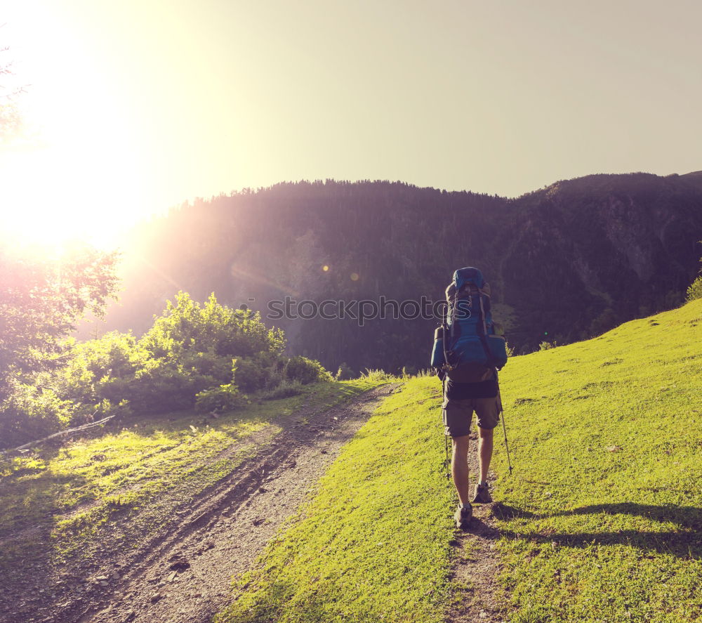 Similar – Young Backpacker enjoying of Nature.