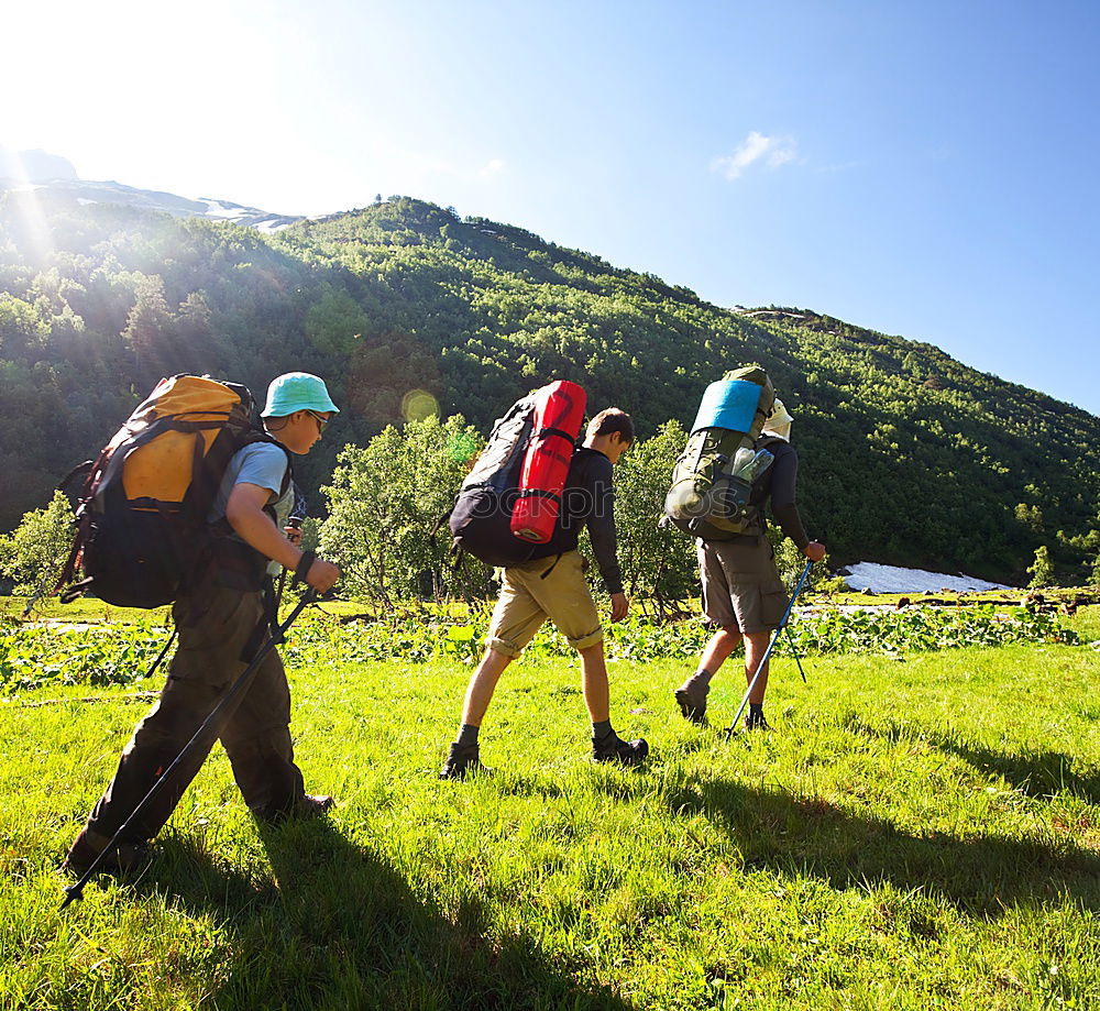 Similar – Image, Stock Photo Women and men hiking