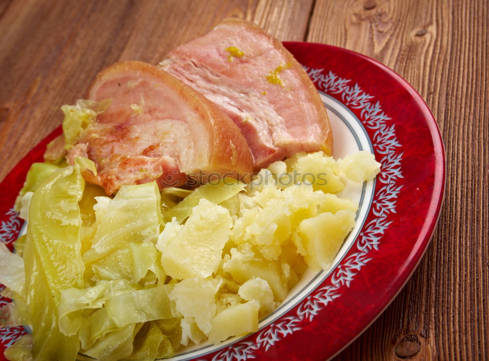 Similar – schweinebraten mit kloß