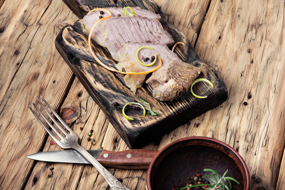 Similar – Food background with old chopping board