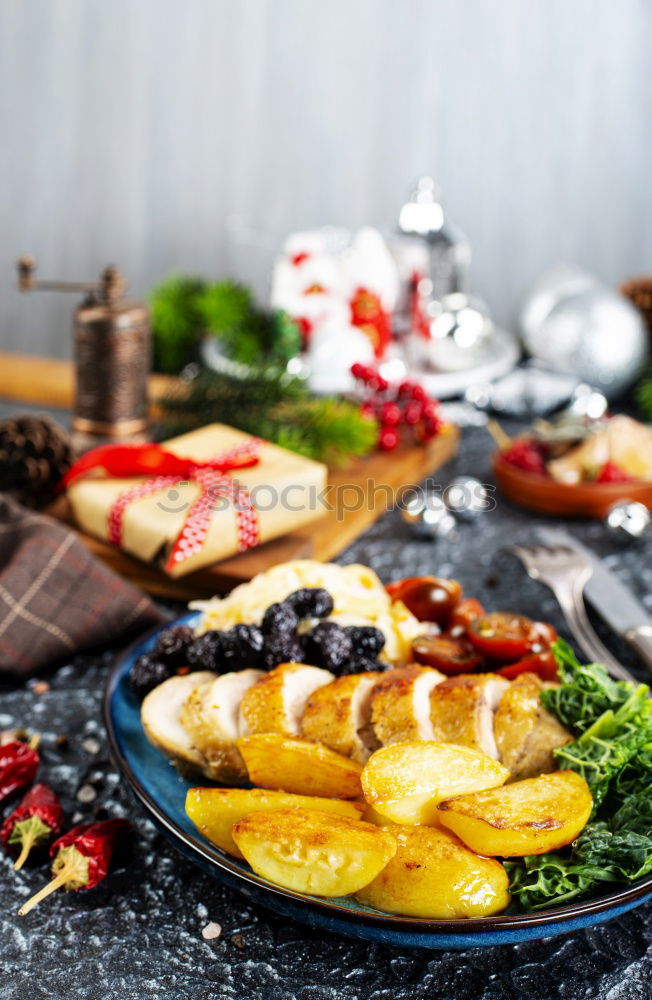 Image, Stock Photo Crepes with chocolate cream and strawberries