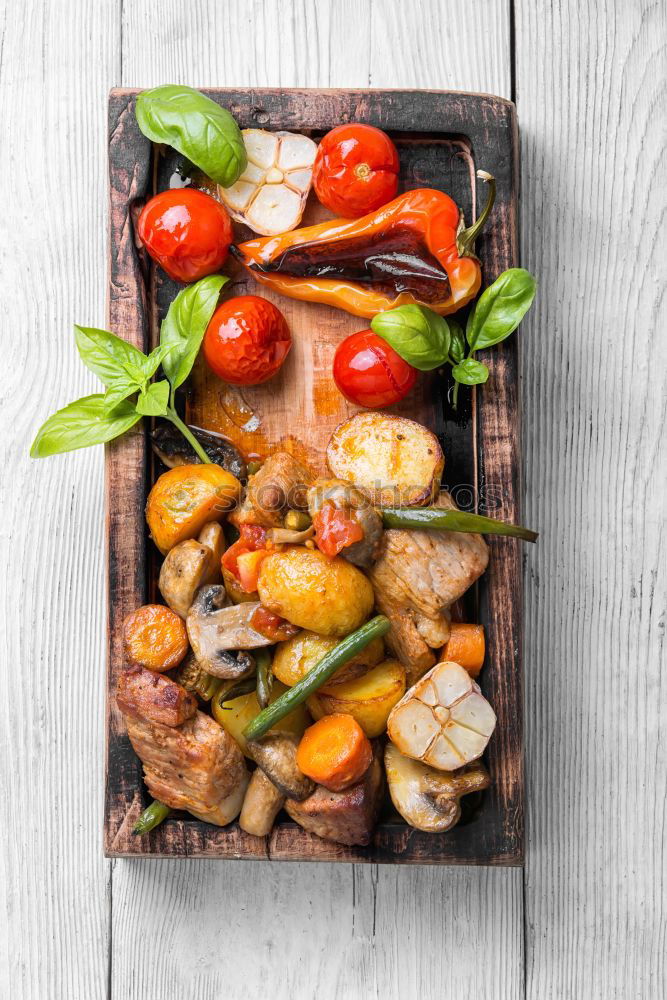 Similar – Image, Stock Photo Grilled sausages in frying pan