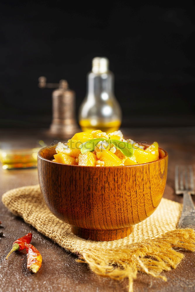 Similar – Image, Stock Photo Risotto with a pumpkin and bacon