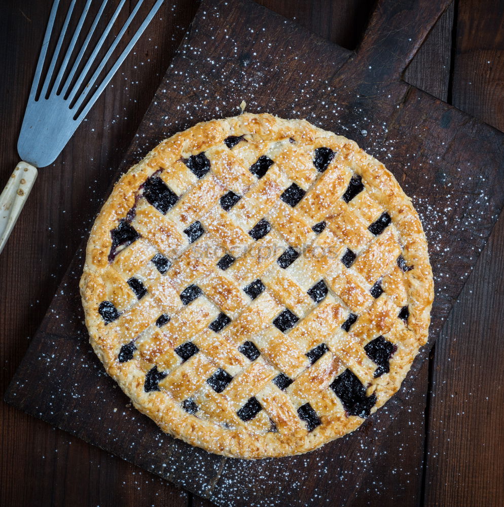 Similar – Image, Stock Photo baked round black currant cake