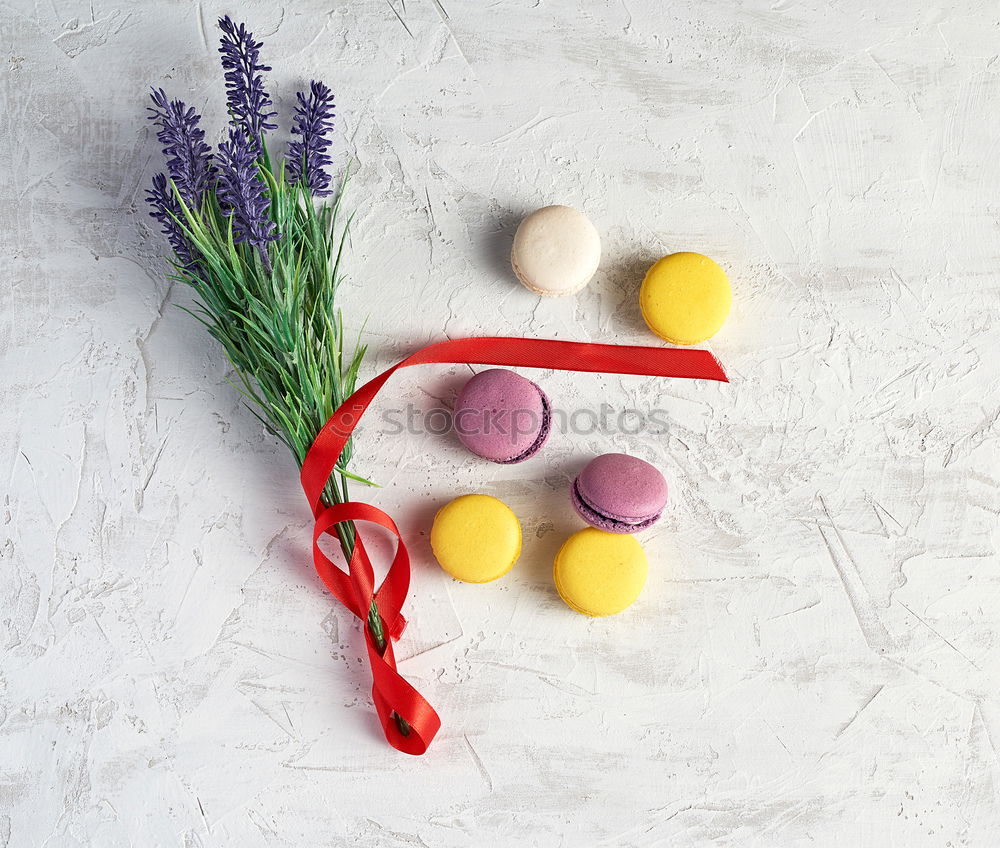 Similar – Pink macaroons and natural flowers on light wooden table