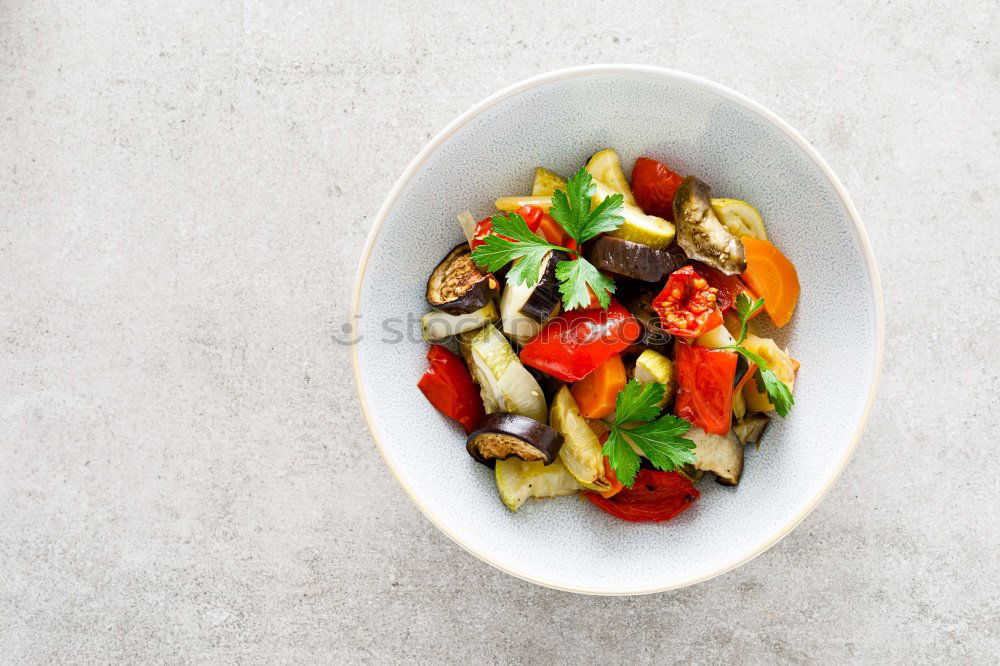 Similar – Image, Stock Photo Chickpea salad in bowl on wooden background