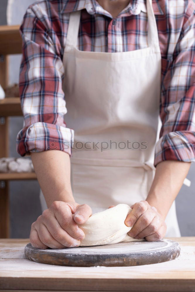 Similar – Image, Stock Photo Woman kneading bread dough