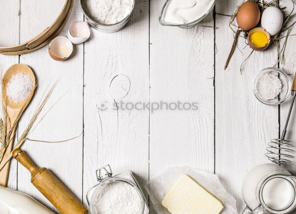 Image, Stock Photo Baking tools with quail eggs