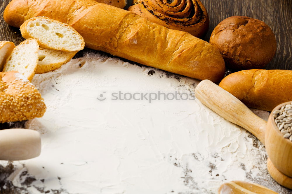 Similar – Image, Stock Photo white wheat flour Bread