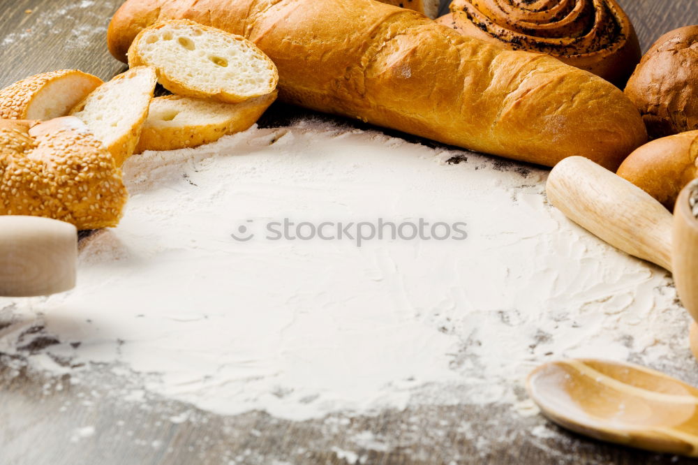 Similar – Image, Stock Photo white wheat flour Bread