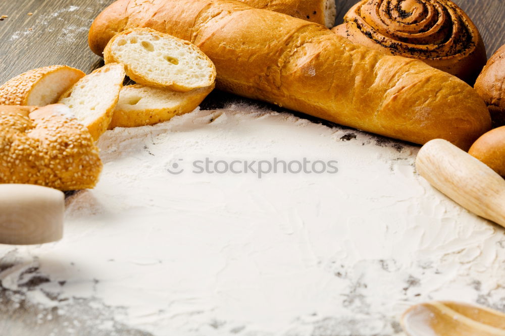 Similar – Image, Stock Photo white wheat flour Bread