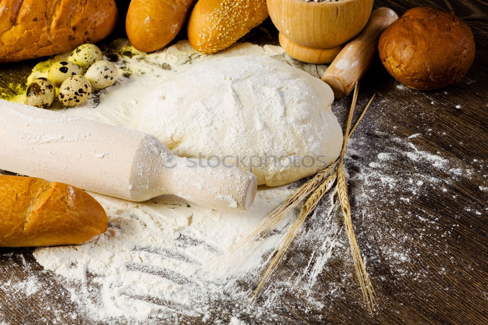 Similar – Image, Stock Photo white wheat flour Bread