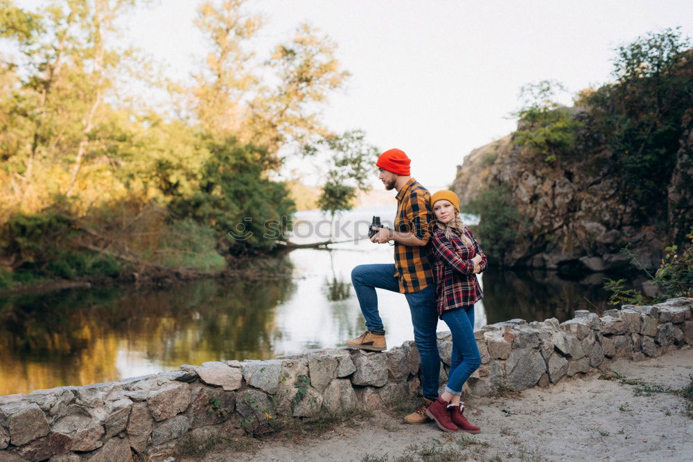 Similar – Image, Stock Photo A person?looking at autumn tree