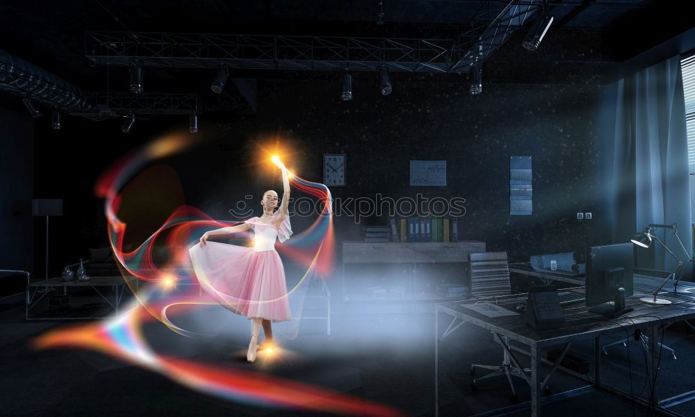 Similar – Image, Stock Photo Woman in dress dancing flamenco on scene