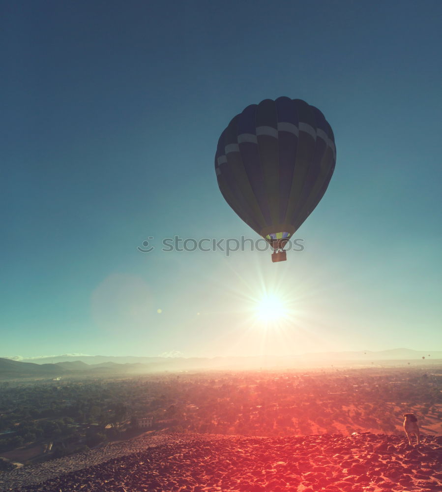 Similar – Image, Stock Photo Balloon flight in the morning 3