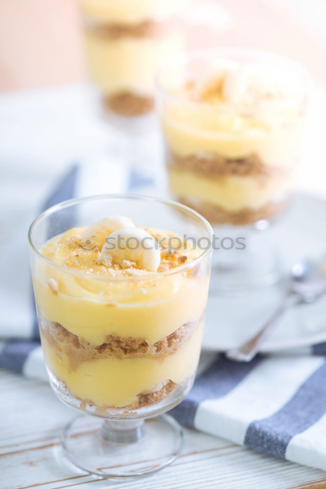 Similar – Chia pudding parfait, layered with banana and granola