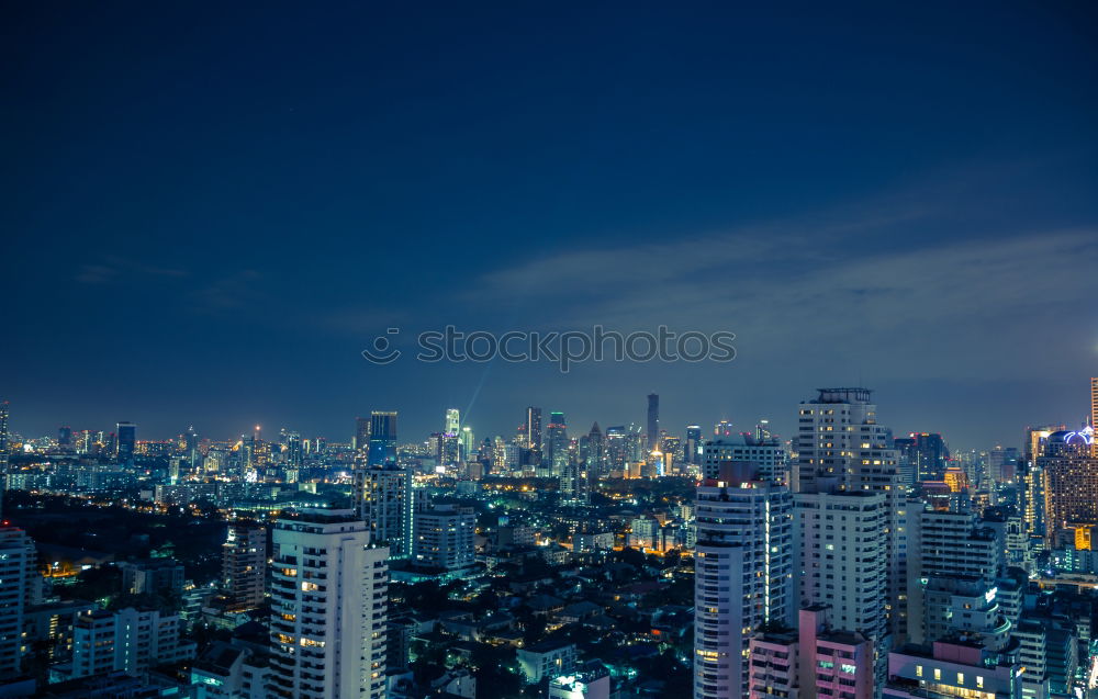 Similar – Image, Stock Photo Bangkok skyline at night panorama