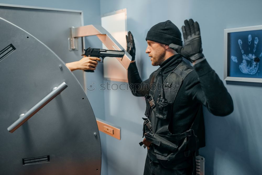 Similar – Image, Stock Photo Man standing up from barber chair
