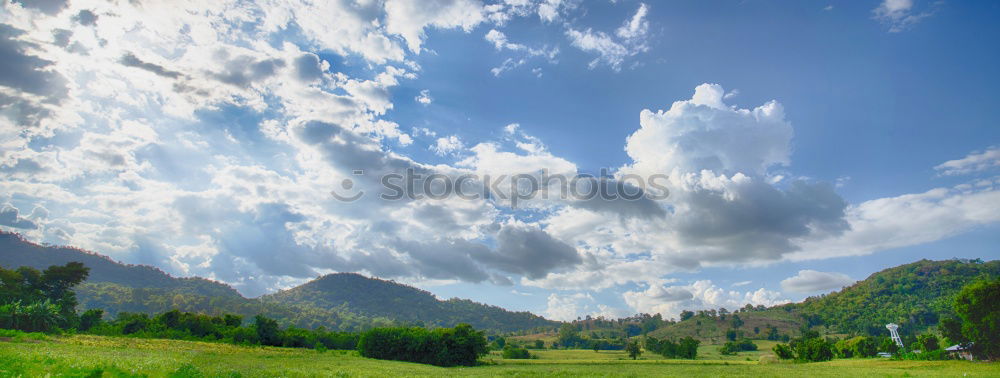 Similar – Image, Stock Photo Green sunny valley in mountains and hills