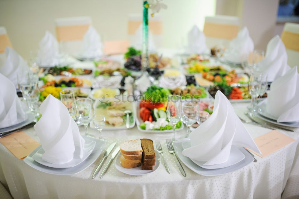 Similar – Image, Stock Photo Beautiful Decorated Wedding Restaurant Table Setting