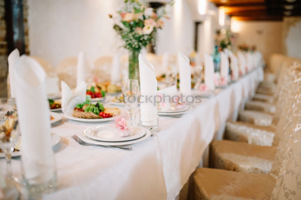 Similar – Image, Stock Photo Beautiful Decorated Wedding Restaurant Table Setting