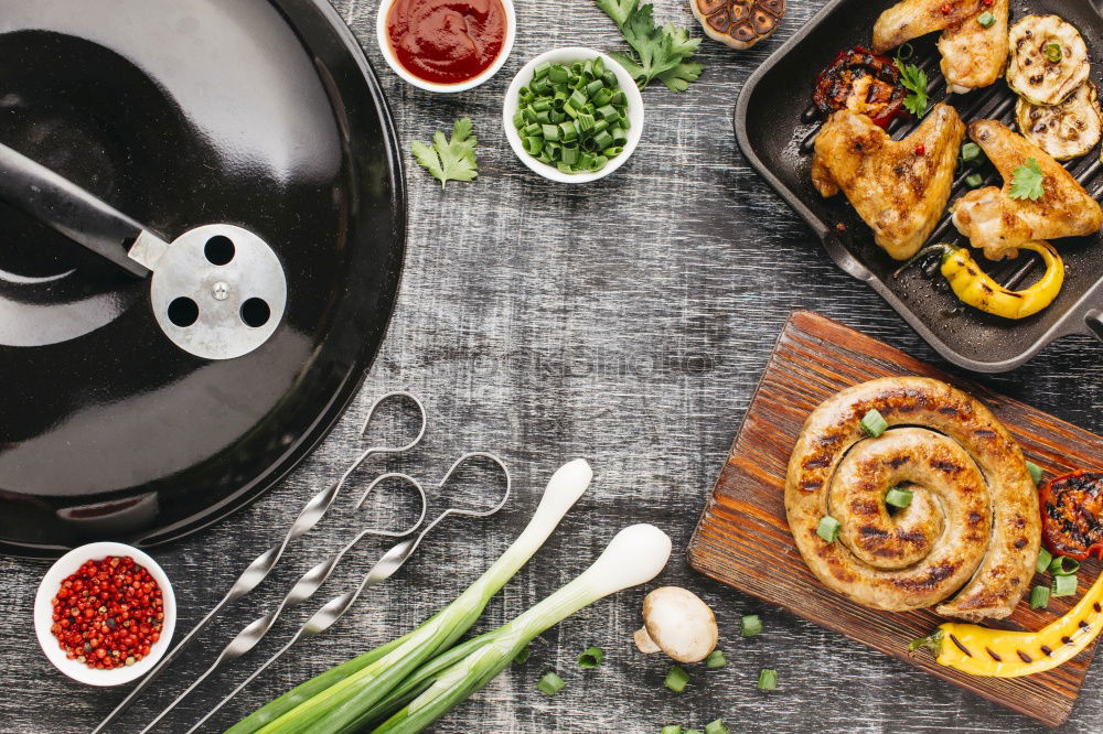 Image, Stock Photo Lentils with spinach and fried cheese