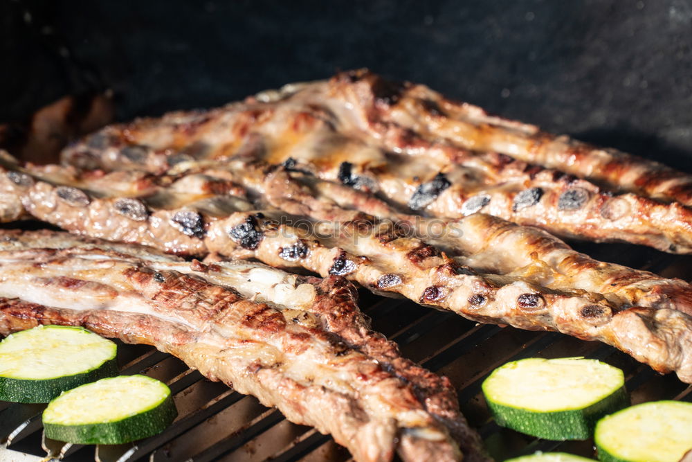 Similar – Image, Stock Photo Roasting salmon fish on grill