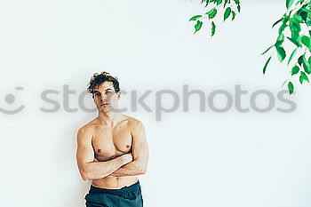 Similar – Image, Stock Photo Young man with bunch of flowers in hands