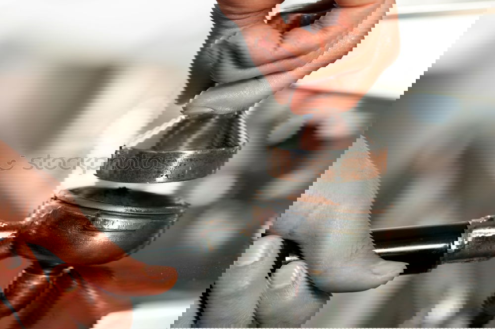 Similar – Image, Stock Photo Woman preparing coffee on stove