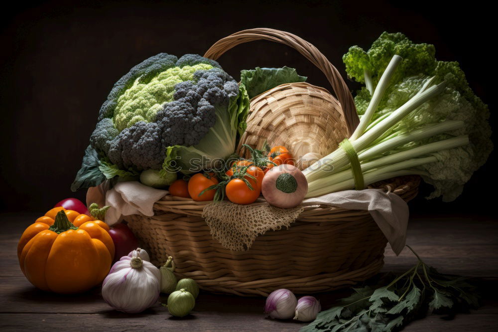 Similar – Image, Stock Photo fresh broccoli in a brown wicker basket