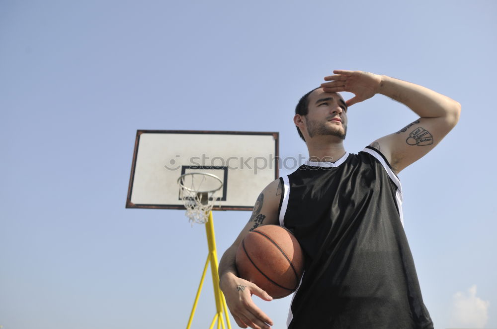 Similar – Image, Stock Photo Young redhead woman in a basketball court