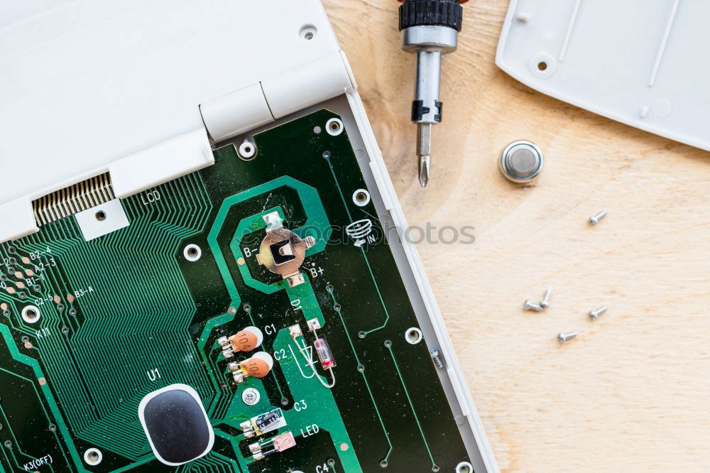 Similar – Image, Stock Photo Workplace with tablet pc, camera, watch and other office supply
