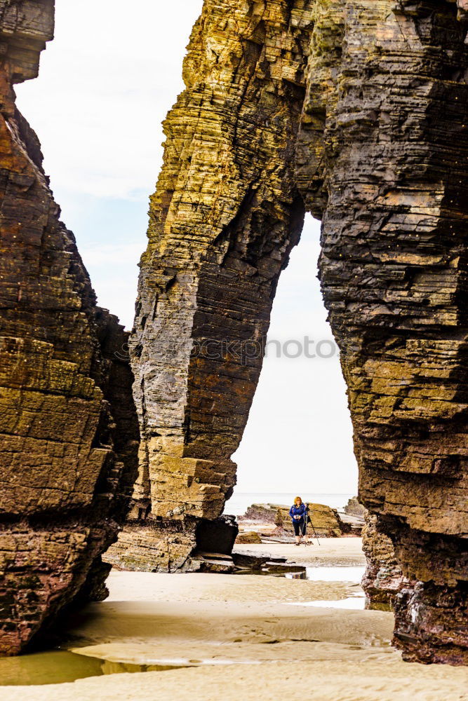 Similar – Image, Stock Photo Person on cliff