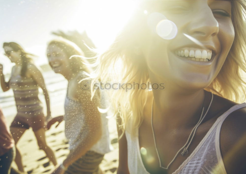 Similar – Image, Stock Photo Friends cheering with beers at outdoor party in summer