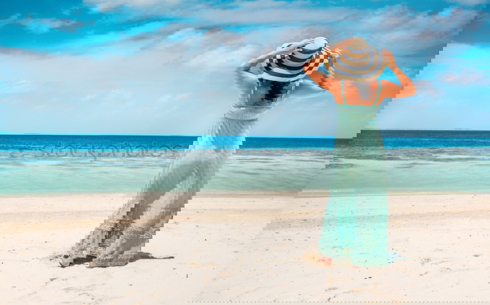 Similar – Image, Stock Photo Little girl standing on the beach