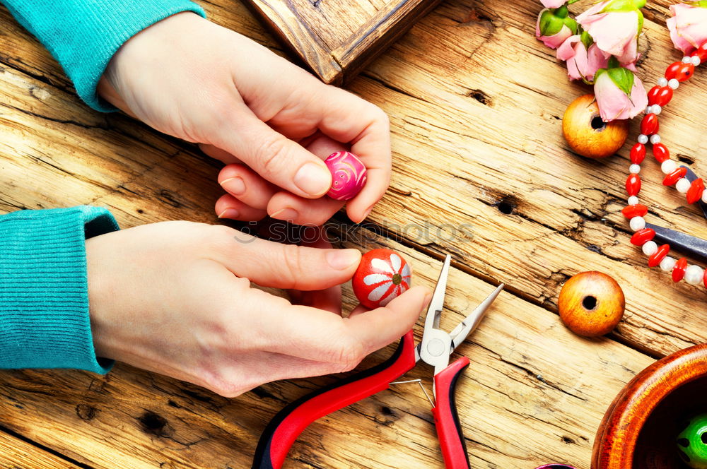 Image, Stock Photo Beads for needlework in hand