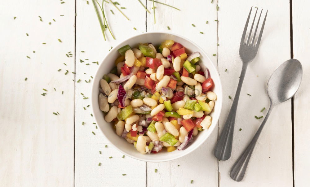 Similar – Image, Stock Photo Quinoa bowl with tomatoes, zucchini and lime
