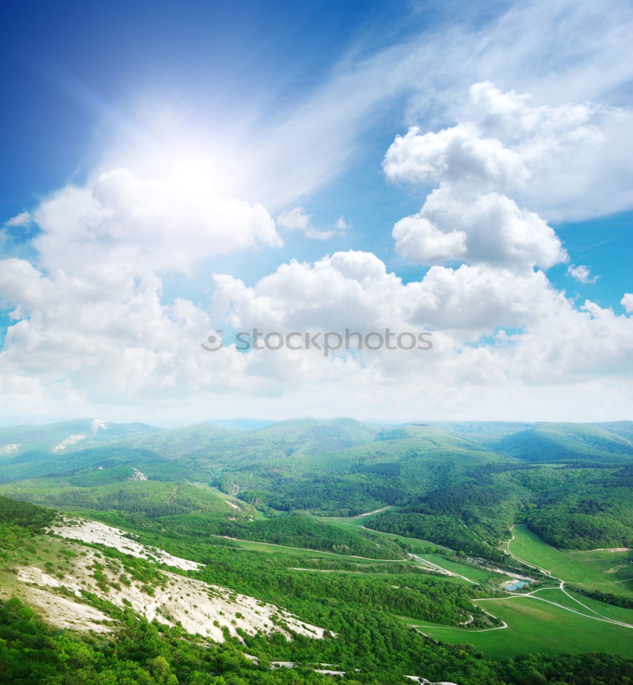 Similar – Landscape with blue mountains