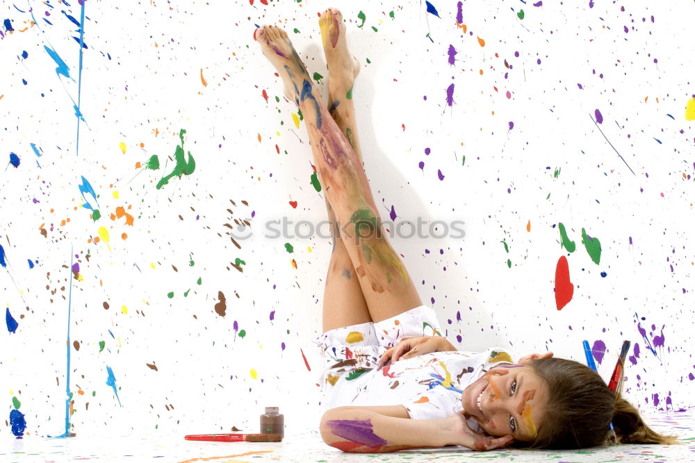 Similar – Image, Stock Photo Little girl surrounded by colors