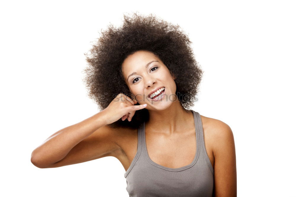 Similar – Young black woman, afro hairstyle, smiling