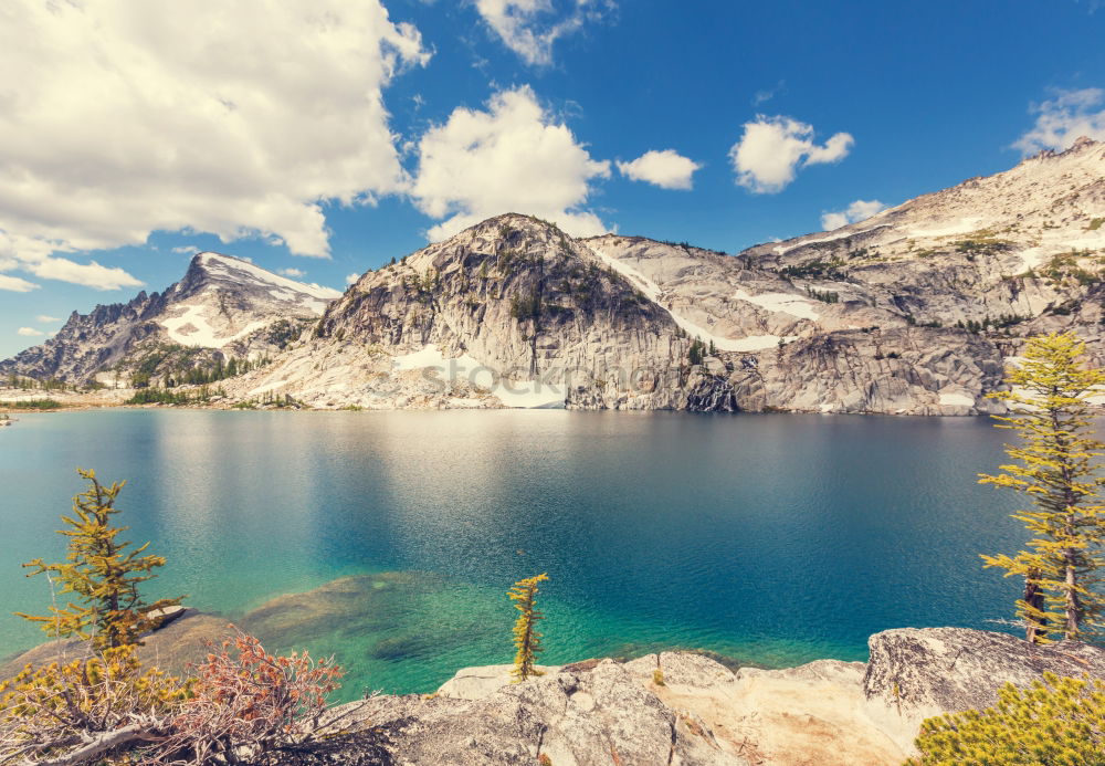 Similar – Image, Stock Photo Wooden hut in front of the Oeschinensee lake