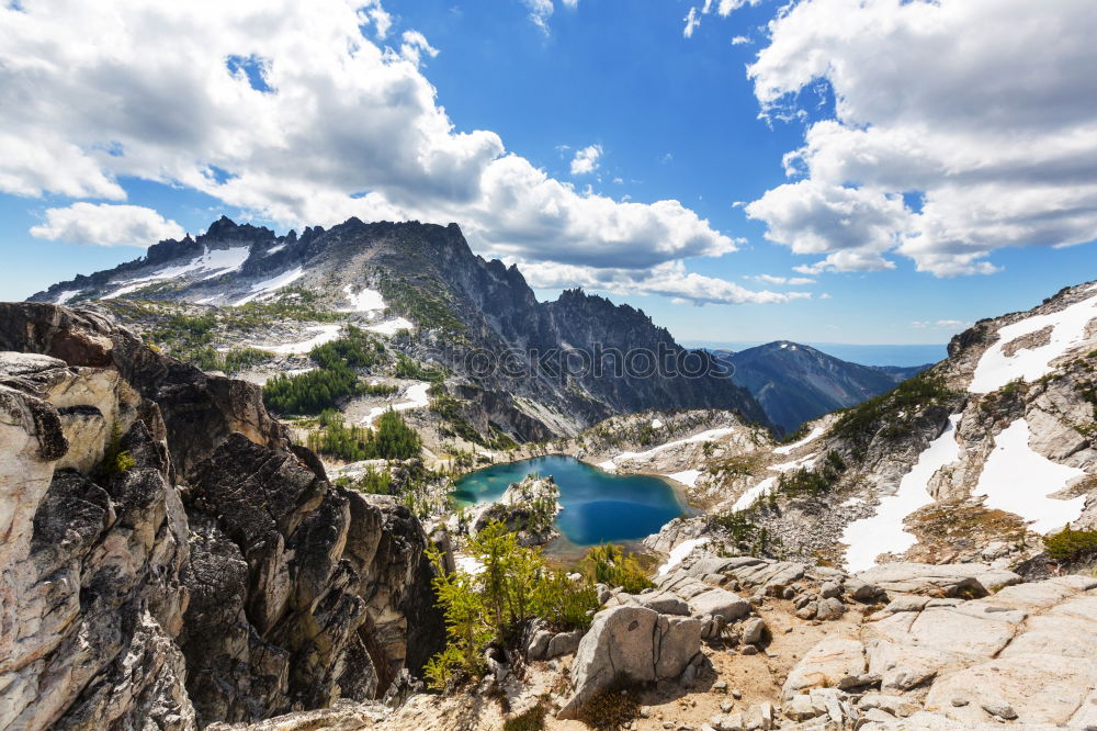 Similar – Image, Stock Photo Wooden hut in front of the Oeschinensee lake